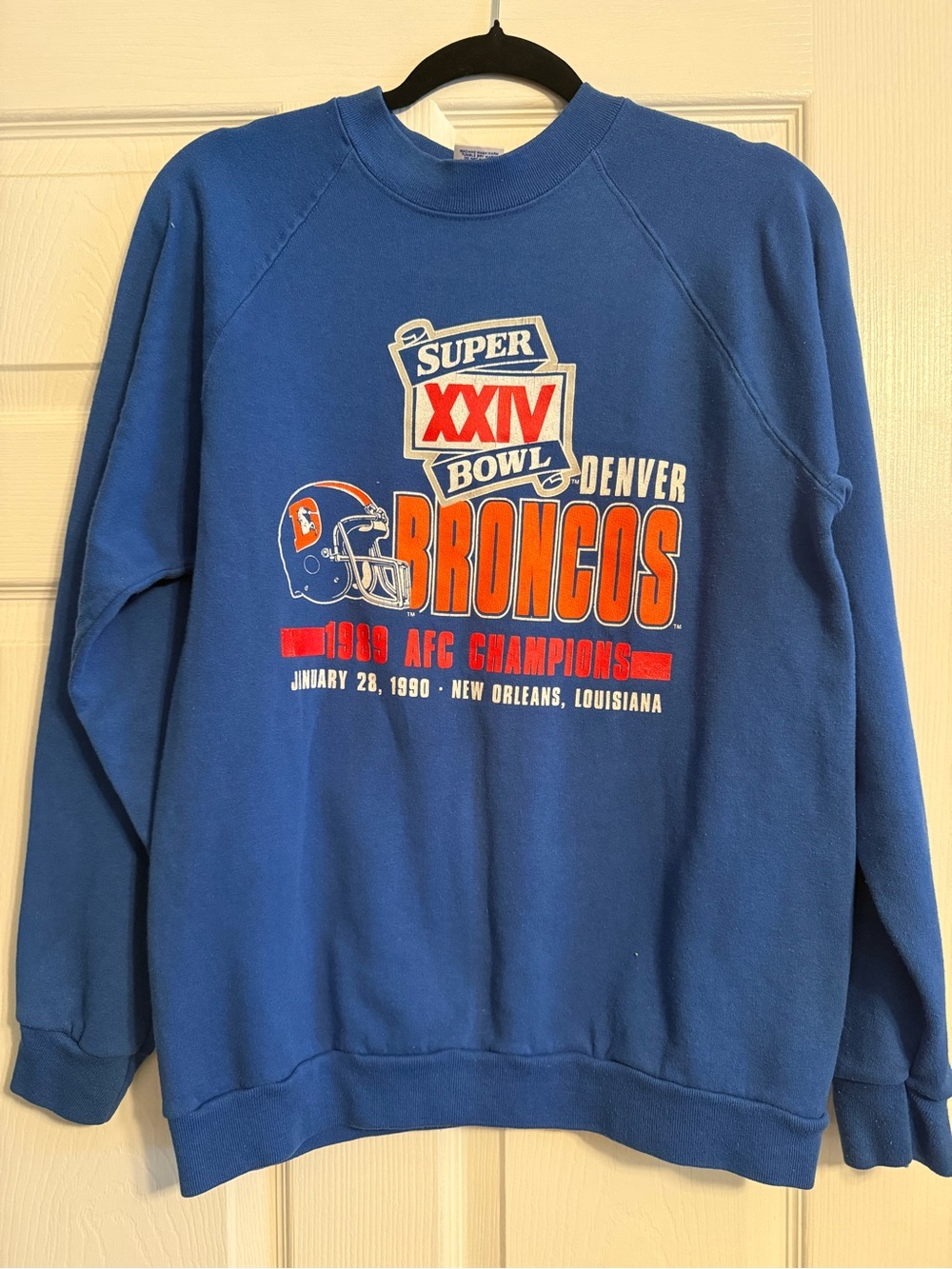 Vintage 1990 Denver Broncos Super Bowl XXIV Champions Crewneck Sweatshirt